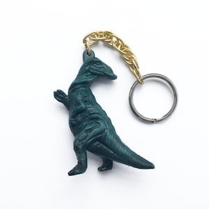 Dinosaur keychain, Green t-rex, 80s key ring, novelty key ring, tyrannosauraus gift, Dinosaur Gift