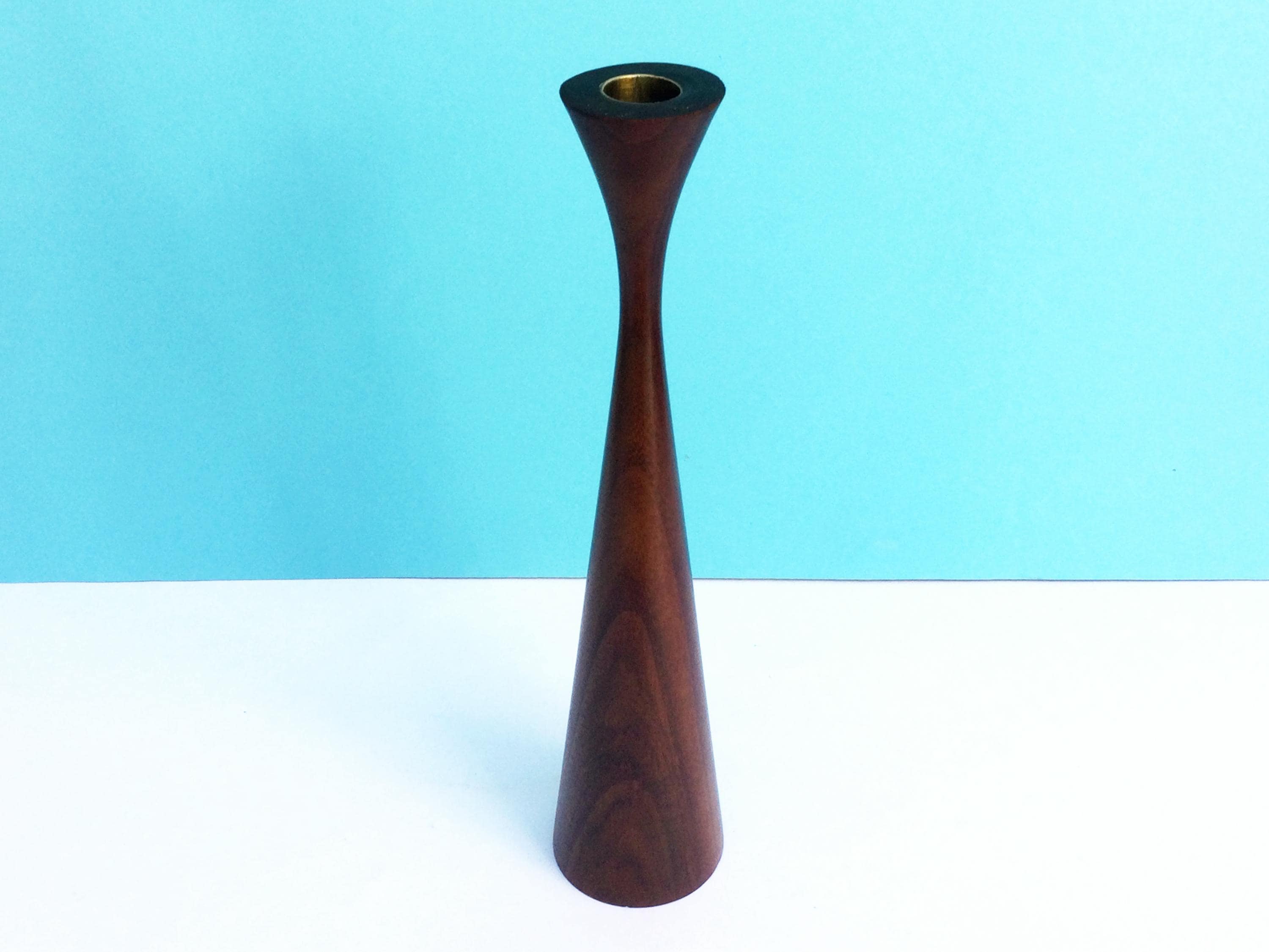 ミッドセンチュリー　ヴィンテージ　チーク　木製　ガラス　キャンドルホルダー ミッドセンチュリー ヴィンテージ チーク 木製 ガラス キャンドルホルダー