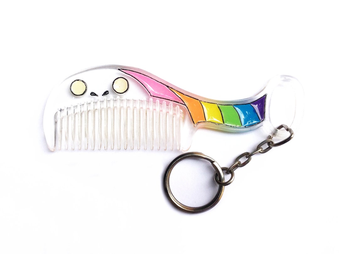 Vintage Whale Comb Keychain: 80s Rainbow Key Ring - Etsy