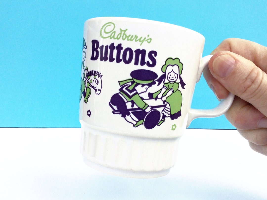 Vintage Childs Mug, Cadburys Buttons, Cute Nursery Rhyme Illustrations