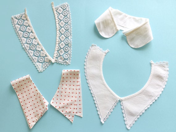Vintage white collars - cotton, lace, polka dot or