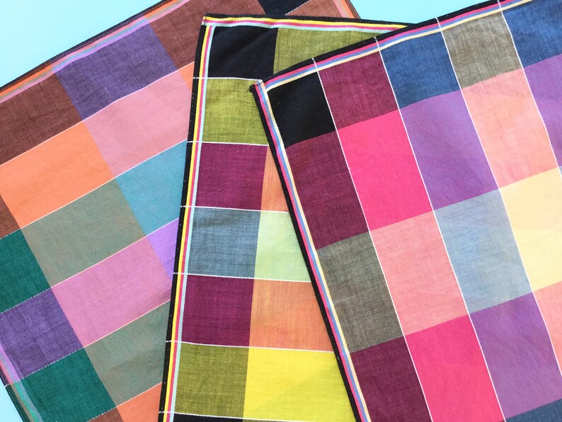 Vintage handkerchief set colourful mens handkerchiefs