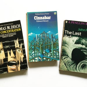 Vintage Sci fi books - Edward Bryant, John Petty, Thomas Disch, 1960s science fiction, book lover gift, book cover art