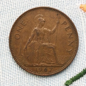 1967 one penny coin - Etsy 日本