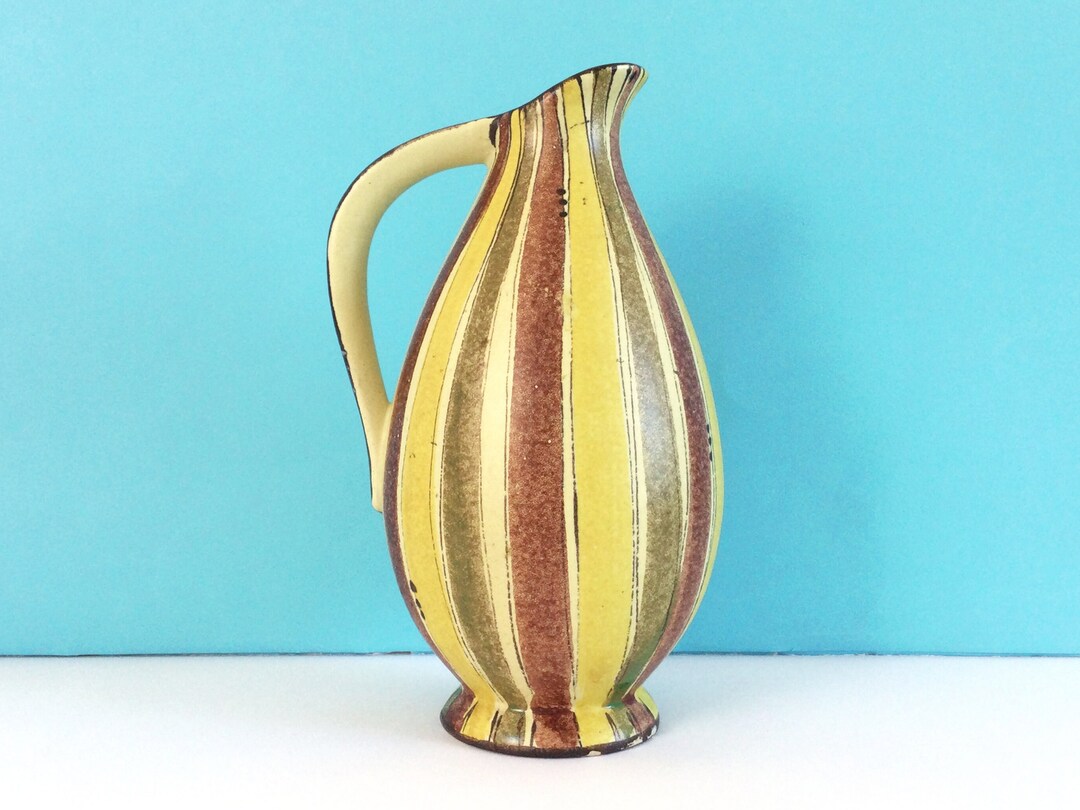 Vintage Ceramic Vase With Handle, 1950s Bay Vase, Palermo Decor, West