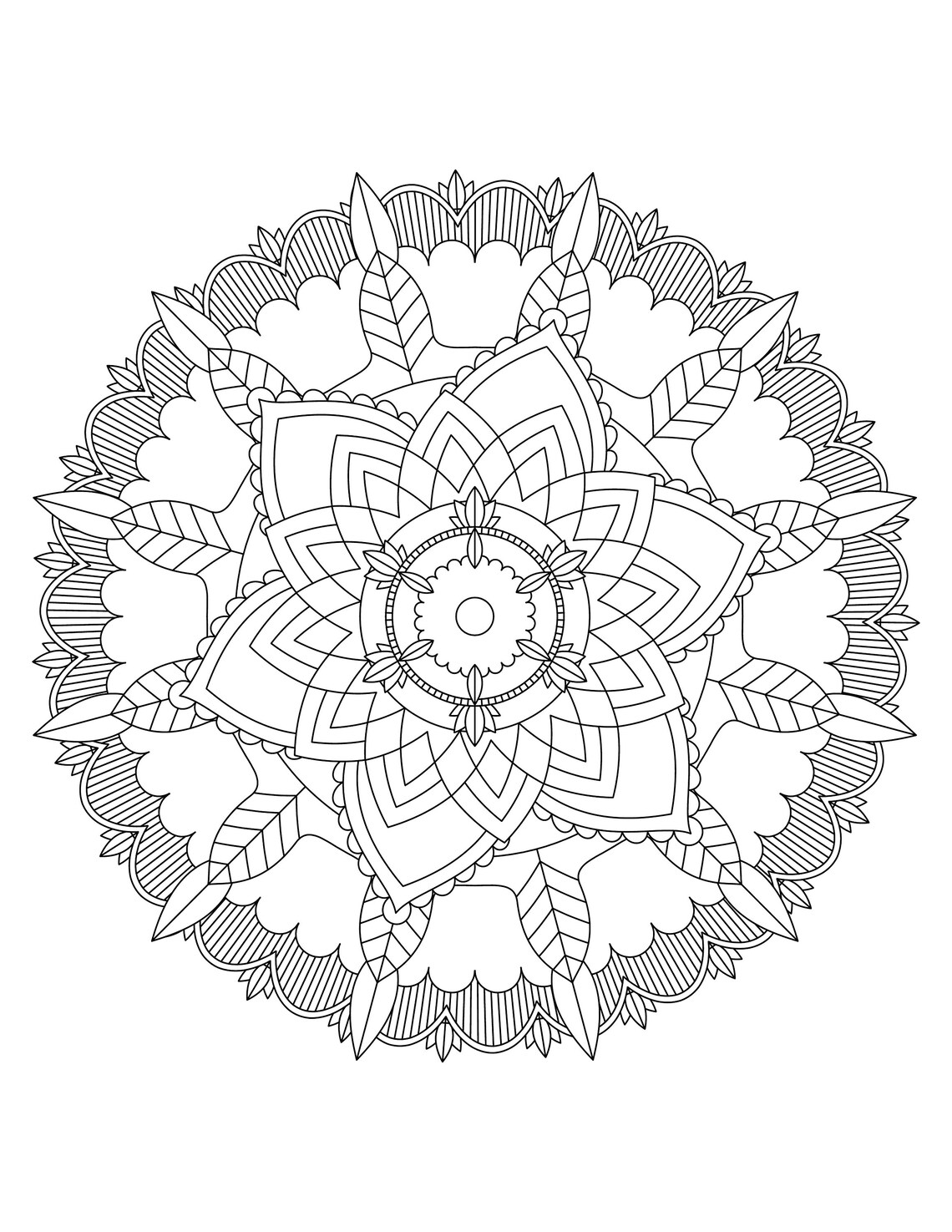 Five PDF Downloadable and Printable Mandalas for Downpload, Print and ...