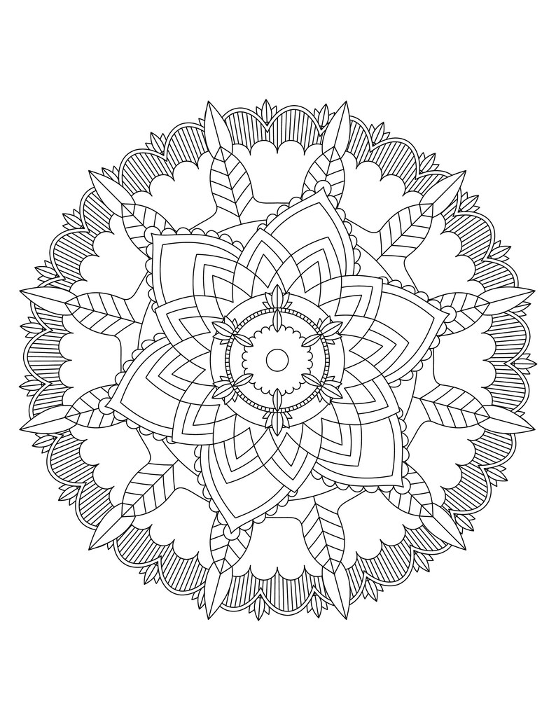 Five PDF Downloadable and Printable Mandalas for Downpload, Print and ...