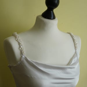 Bridal dress crystal ivory straps, Bridal flower pearl Straps, Detachable Straps, Wedding Dress Sleeves