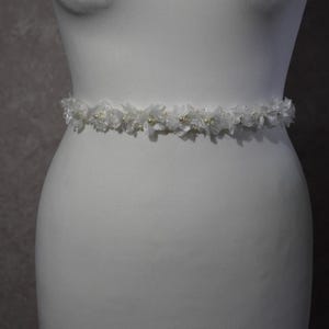 Blumengürtel Hochzeit – Brautgürtel Mit Perlen & Strass, Satinband 230 Cm
