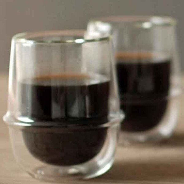 Double Wall Floating Coffee Glass For Coffee And Espresso (one cup)