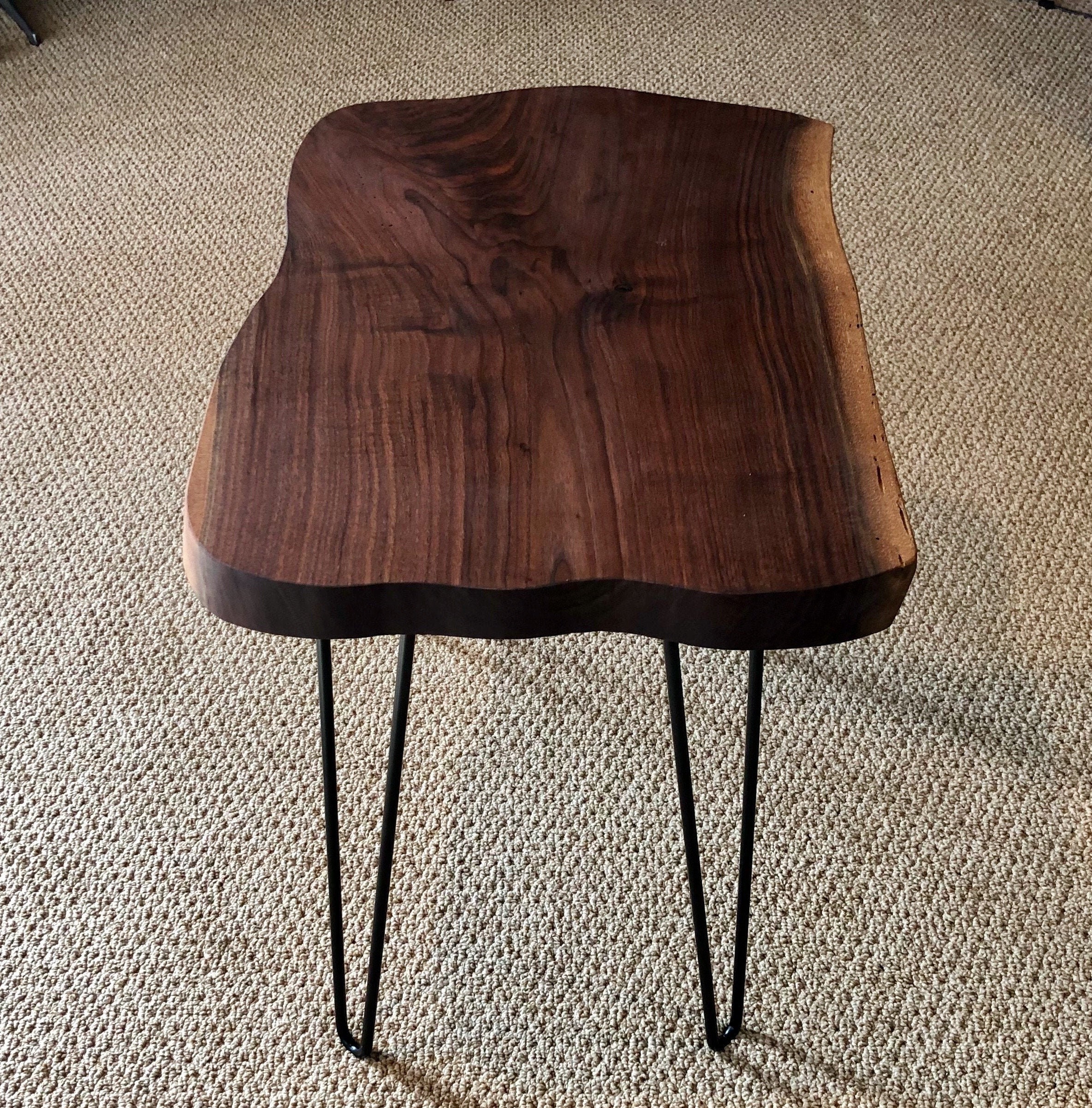 Live Edge Wood End Table Etsy