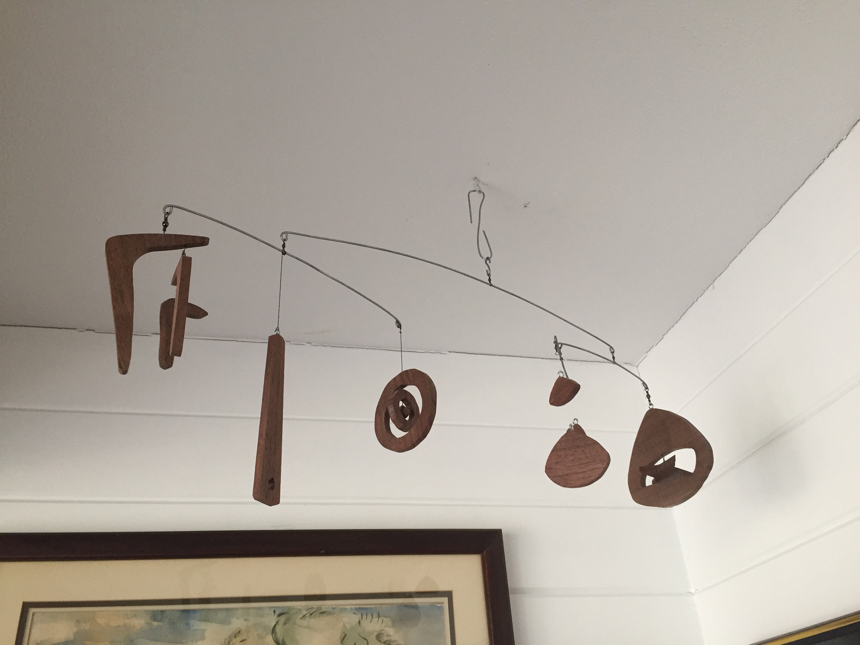 One of a Kind Artistic Mobiles Hand Made From Black Walnut Customizable