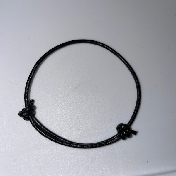 Adjustable Leather Bracelet in Cedar, Dark Brown, or Black. Outdoor, Minimalist Bracelet, Friendship Bracelet