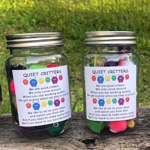 2 Jars of Quiet Critters, Behavior Classroom Management Tool, Homeschooling Tool, Teacher Resource, Elementary Students, Reward Jar