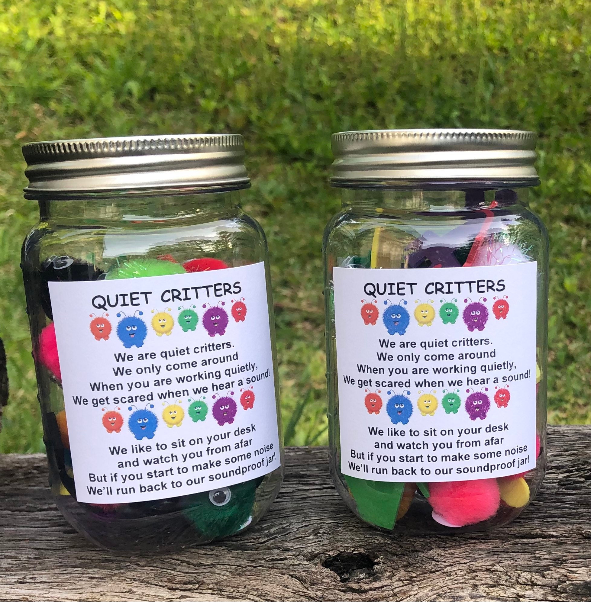2 Jars of Quiet Critters Behavior Classroom Management Tool Etsy