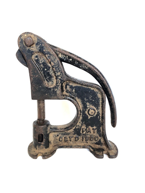 Antique HOLE PUNCH, Industrial Metal Handpunch, Leather Hole Punch