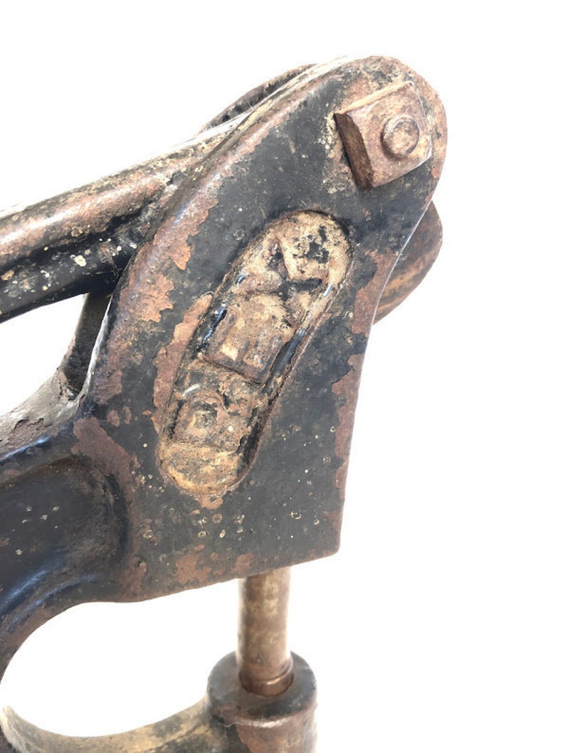 Antique HOLE PUNCH, Industrial Metal Handpunch, Leather Hole Punch