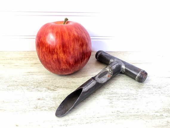 Antique Apple Corer Peeler, Vintage Kitchen Tool, Primitive Peeler, Kitchenalia, Hand-Soldered Tin, Fruit Peeler
