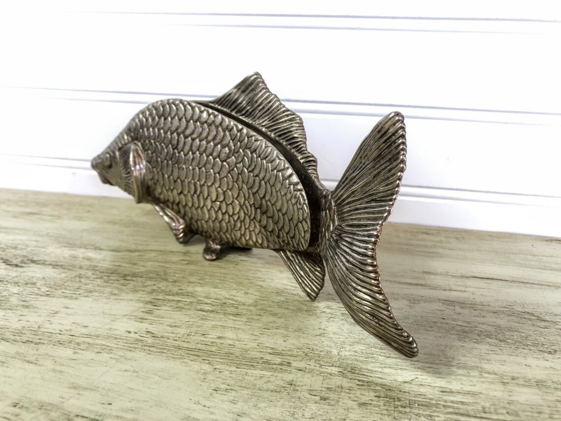 Vintage SilverPlated Fish Napkin Holder Vintage MCM Decor Etsy.de