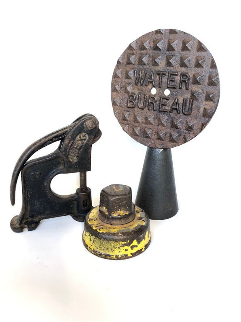 Antique HOLE PUNCH, Industrial Metal Handpunch, Leather Hole Punch