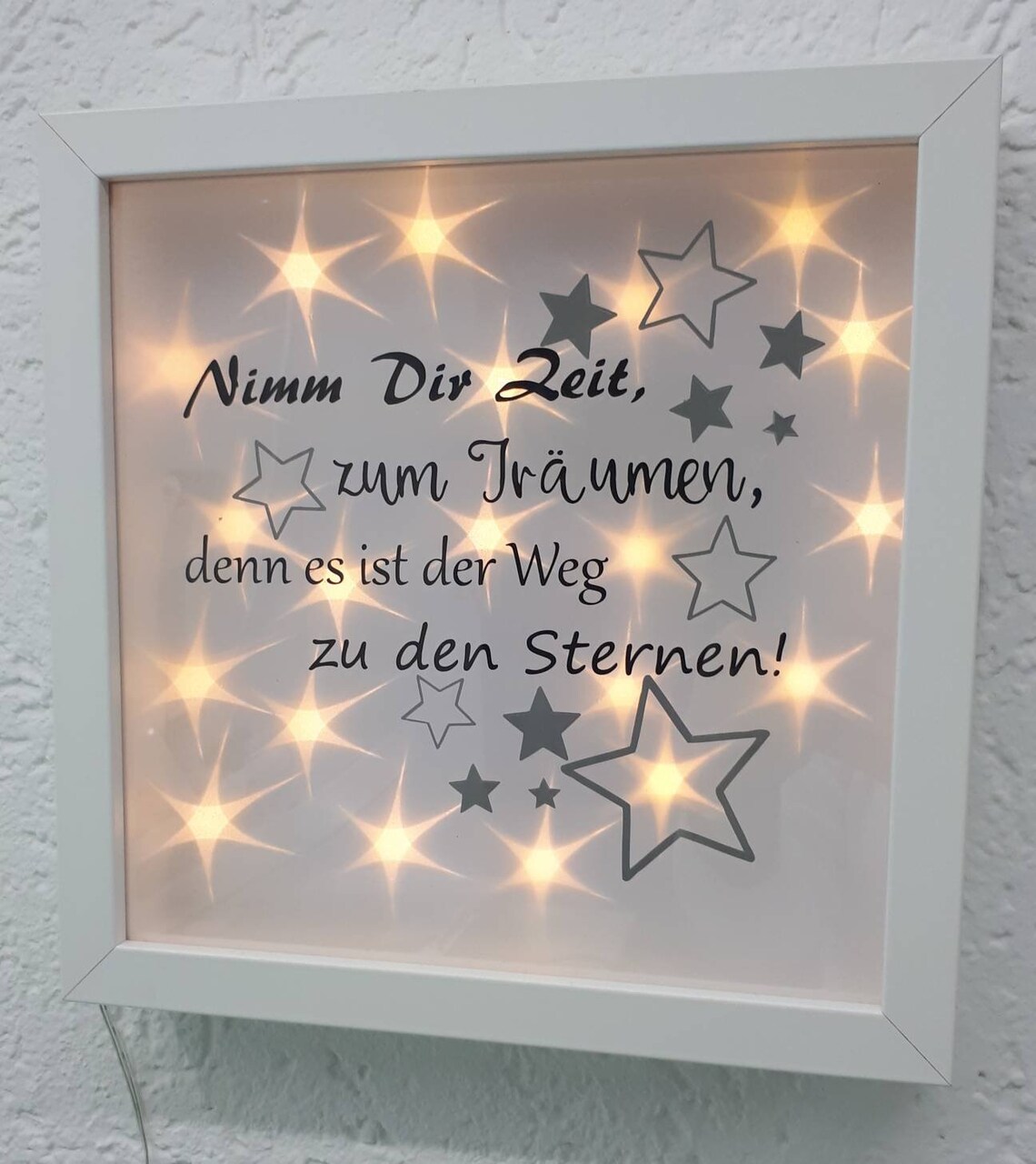 Rahmen LED beleuchtet mit Spruch Etsy.de