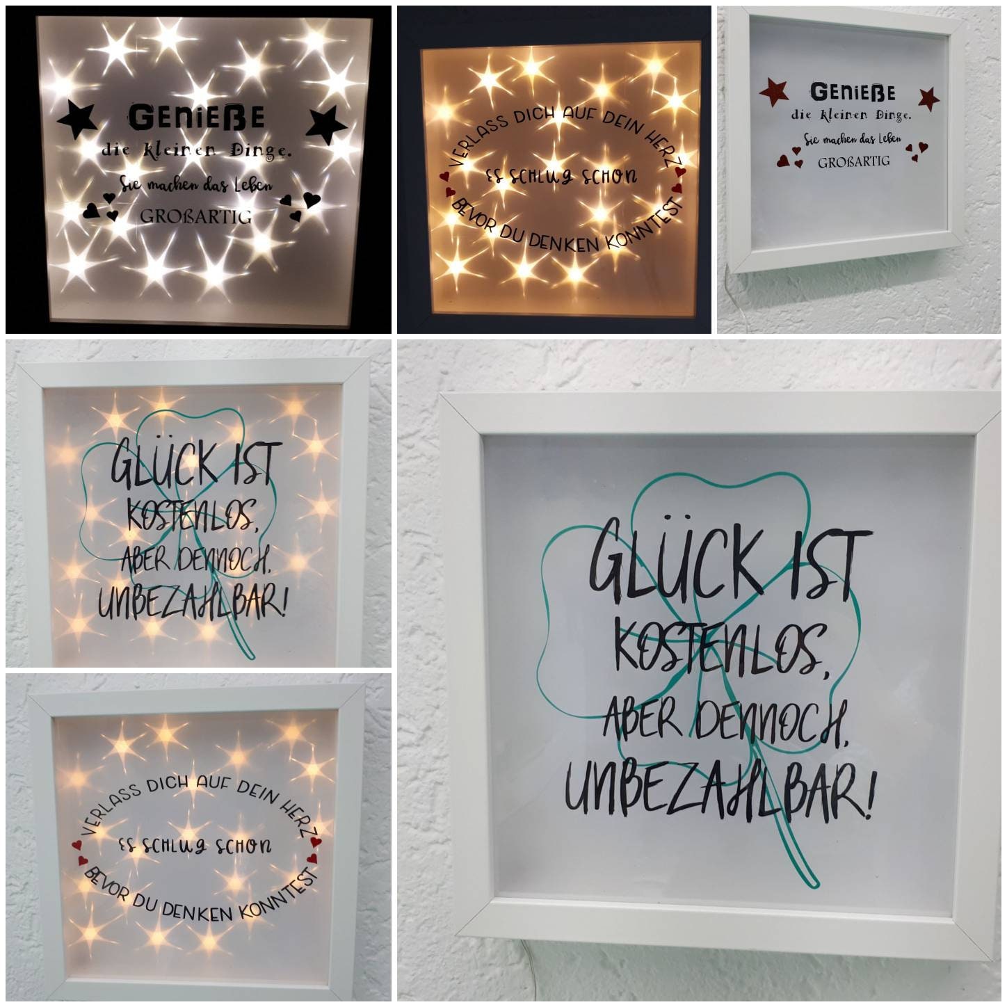 Rahmen LED beleuchtet mit Spruch Etsy