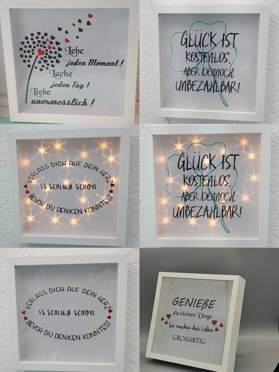 Rahmen LED beleuchtet mit Spruch Etsy
