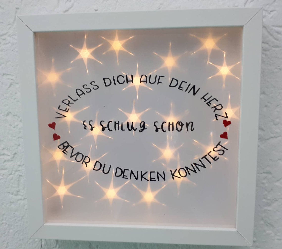 Rahmen LED beleuchtet mit Spruch Etsy.de