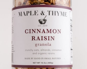 Granola alla cannella e uvetta in barattolo regalo da 16,5 once