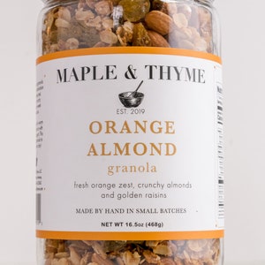 Orange Mandel Müsli 16,5 Unze Geschenk Glas
