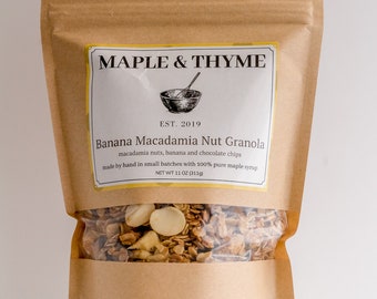 Banana Macadamia Nut Granola 11 ounce Bag