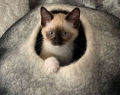 Charcoal White Cat Cave Luxury Collection