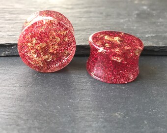 Black /& Red Ceramic Plastic Flesh Tunnels Plugs ** Sizes 9mm 10mm 14mm 16mm 17mm 18mm 19mm 20mm 22mm **