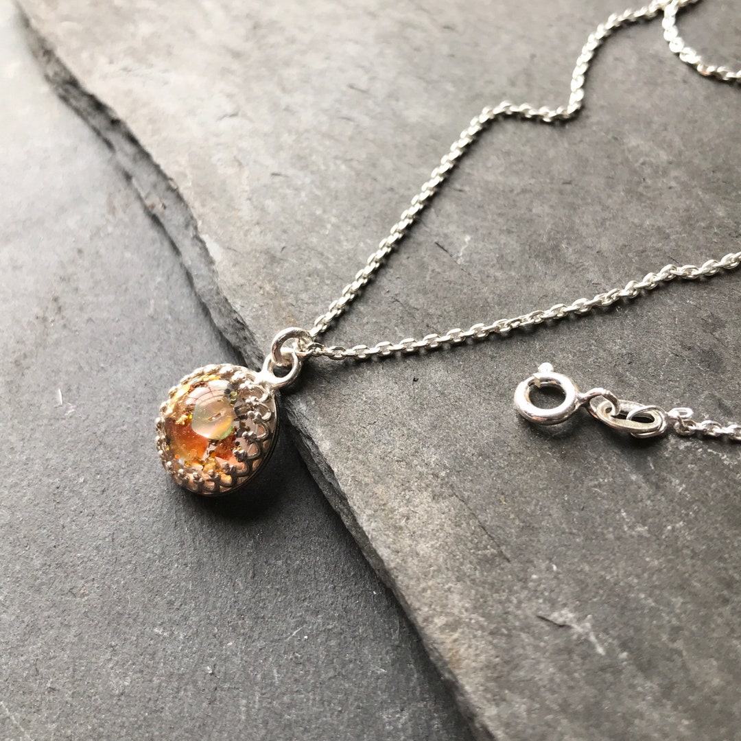 Carnelian Crown Necklace, Sterling Silver, Unique
