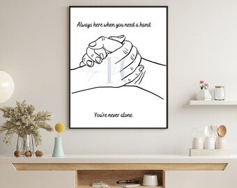 Wall Art, Helping Hand Art, Motivation Art, Inspiration Art, Printable Art, Instant Download