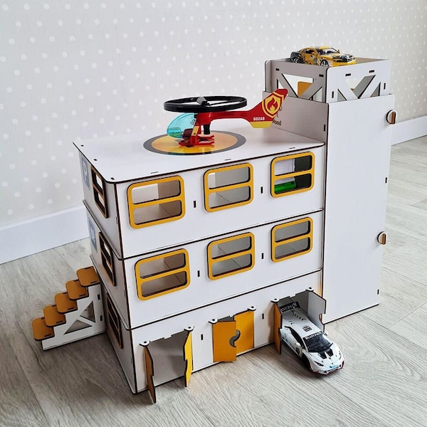 Niño niño regalo de cumpleaños juguete montessori nombre personalizado personalizado coche de juguete almacenamiento garaje casa de juegos 2 6 5 4 3 años