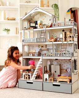 wooden doll house and figure amazon