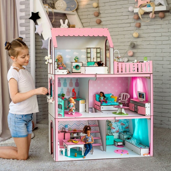 Large Doll Houses (Wooden Dollhouses) - Ideas on Foter  Barbie doll house,  Diy barbie furniture, Large dolls house