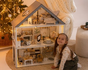Deluxe Dollhouse with Swing - Perfect for Maileg House and Barbie Lovers