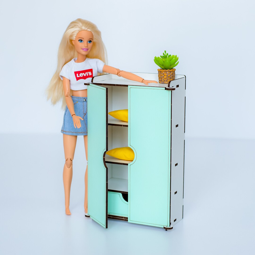 SURENHAP Armoire de maison de poupée Armoire en bois réaliste 1:12