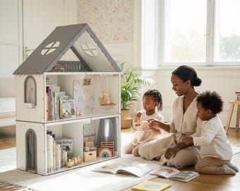 Montessori Bookshelf: Wooden Kids Shelf, Nursery Storage