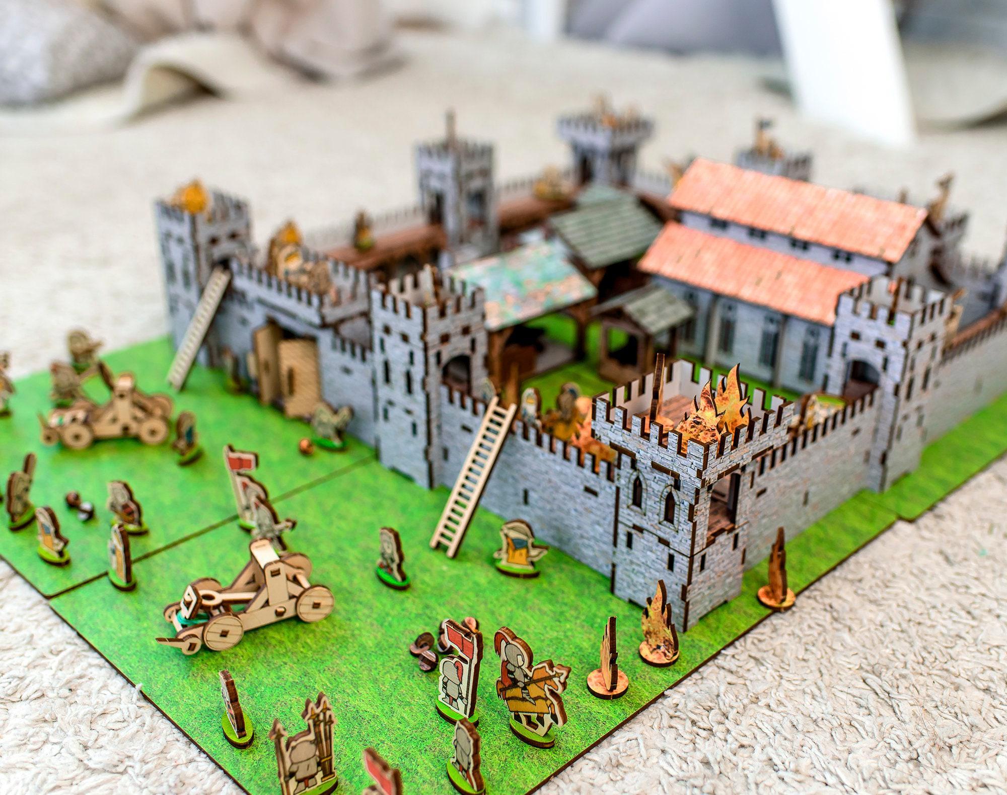 DIY wooden Medieval castle, kids birthday gift, pretend game toys, plywood assembly castle, Christmas gift