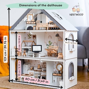 Handmade Wooden Dollhouse for Dolls - Eco-Friendly Toy House