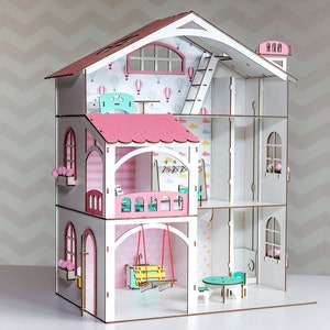 Custolmize Pink Girls Wooden Georgian Dolls House for Sale W06A420 - China Doll  Houses and LED Doll Houses price