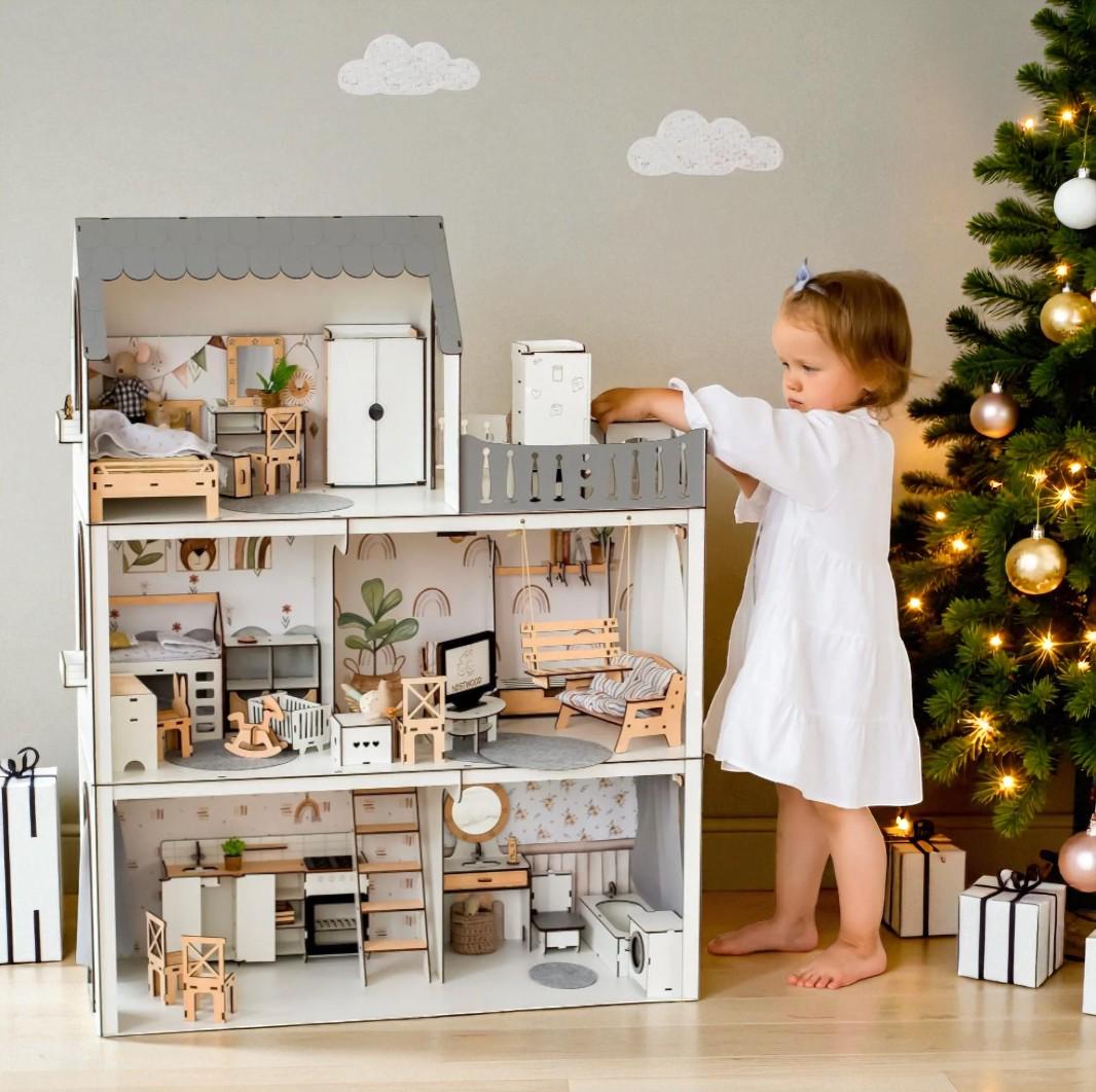 Melody Jane Miniatur-Bild Mit Cherub & Vögelnest – Goldrahmen, Zubehör Für Puppenhaus Maßstab 1:12