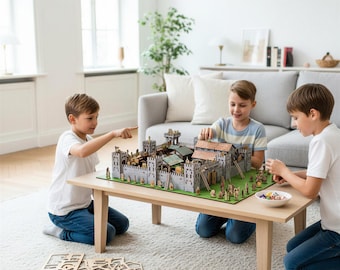 Drewniany domek dla lalek: zabawka Montessori dla dzieci w wieku 3-7 lat