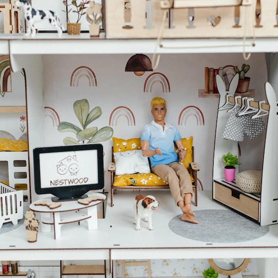 Lux Light Scandi Dollhouse - Modern Scandinavian Style, 3 Floors