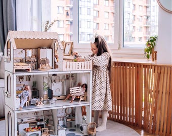 Scandi Dollhouse - Modern Scandinavian Style - 3 Floors 6 Rooms