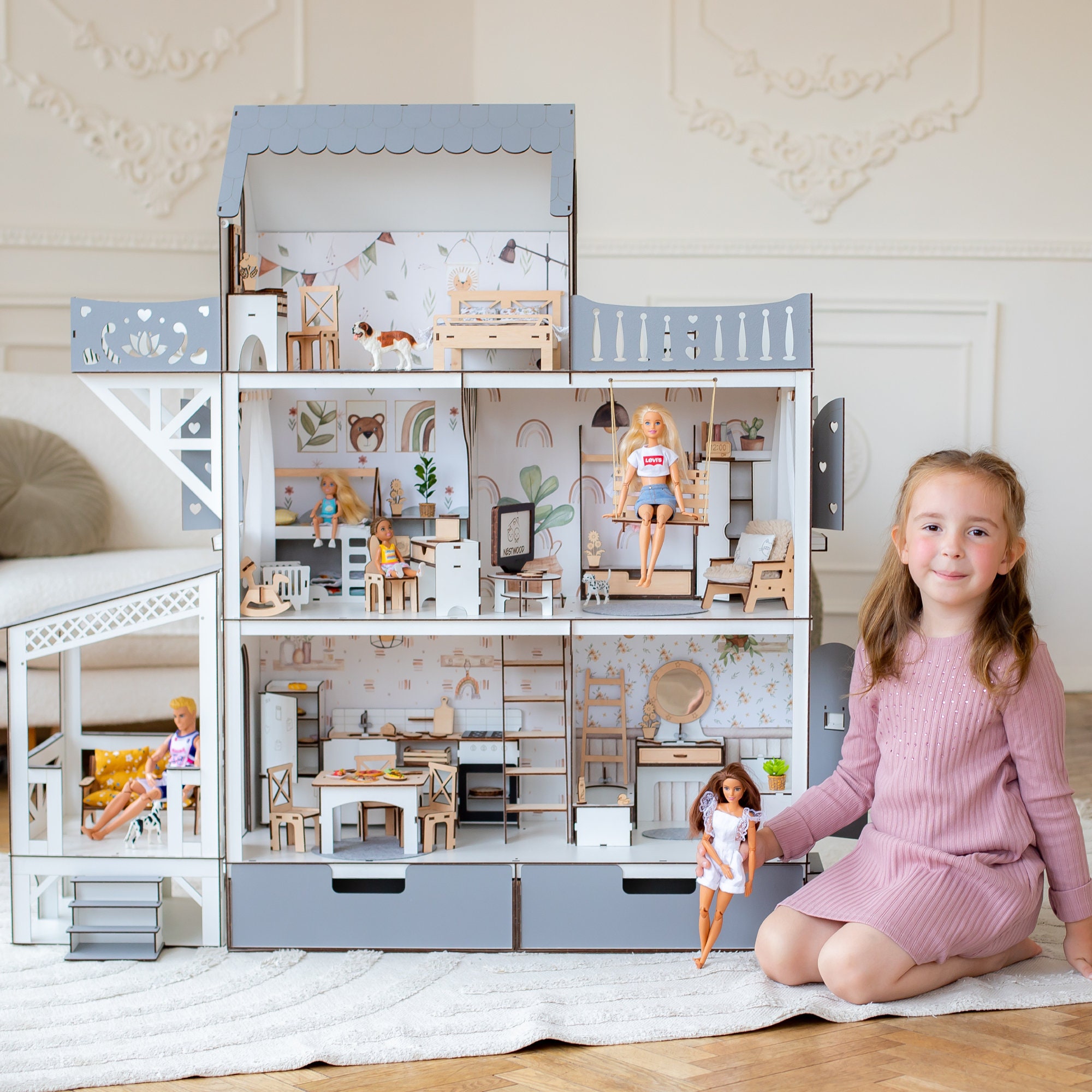 Custom barbie doll house hotsell