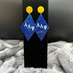 Alpha Lambda Psi earrings - Blue & Yellow